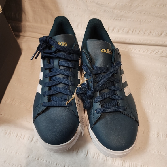 Adidas Women Teal White Stripe Casual Sneakers - Picture 6 of 8